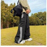 Quần Túi Hộp Ống Đứng Baggy CARGO Có Dây Rút Bo Gấu Chất Dù Gió Form Rộng Nam Nữ Unisex Cá Tính Phong Cách Quần Hiphop