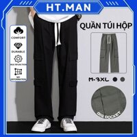 quần túi hộp ống rộng nam đen thời trang Đơn Giản Phong Cách quần dài HIPHOP cargo pants