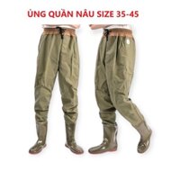 Quần Ủng NÂU Lội Nước Đế Cứng Thế Hệ Mới - Quần Ủng Bảo Hộ Lao Động, Dày Cao Cấp 2 Lớp