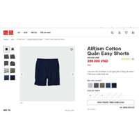 quần uniqlo chất cotton mềm mịn quần short nam