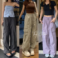 Quần Vải Dù Dây Rút Eo Chun TheCotton Quần Jogger Ống Suông Vải Mát