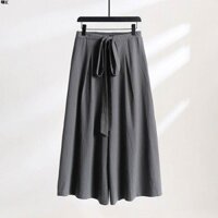 Quần Vải Lanh phong cách Trung Quốc mùa hè quần ống loe rộng rãi cho nam quần culottes ống rộng cho người béo cỡ lớn thoải mái quần dài cotton lanh
