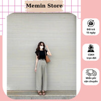 quần vải ống suông kèm đai, quần tây nữ ống suông lưng cao đi học đi làm Memin Store