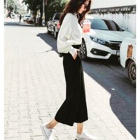 Quần vải ống suông lửng