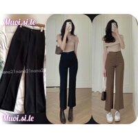 Quần vải xuông dáng rộng vừa ống loe nhẹ mã 0014