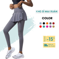 Quần Váy Cosleaf dáng dài 2 lớp có túi,Quần legging nữ tập gym,pickleball, yoga, zumba,chạy bộ Hàng Qccc-Winni Sport