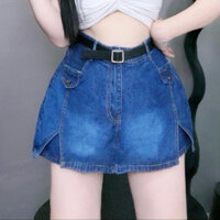 Quần Váy Jeans Nữ Dáng Ngắn A Cạp Cao Bigsize Nữ Chất Mềm Basic Cá Tính Năng Động 50-95KG GV2
