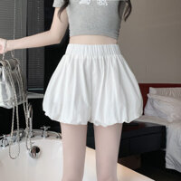 Quần váy mây mỏng eo cao mùa hè 2025 cho phụ nữ, quần phồng bí ngô, quần short đèn lồng bong bóng A-line - ee10 QN7T