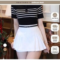 Quần Váy Ngắn Xếp Ly Xoè Có Lót Chất Cotton Chéo Cao Cấp BBSTORE'S -V4240A Nữ Women Trắng