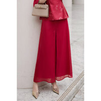 Quần Váy Ống Rộng Phủ Voan VIEN TRAN Quần Áo Dài Suông Rộng V64W24Q020