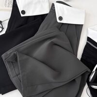 Quần vest đen cao cấp cho phụ nữ Pinxin, mùa hè mới, quần ống rộng thoải mái, dài đến sàn