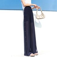 Quần Voan Ống Rộng Lưng Cao Chống Muỗi Xẻ Tà Thời Trang Mùa Hè Hàng Mới Dành Cho Bạn Nữ