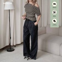 Quần xanh đậm giả jeans ống suông dài Herzigroom - Q1736
