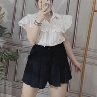 Quần xếp ly giả váy bigsize 58kg-95kg chất vải tuyết mưa ảnh thật, quần short nữ sang chảnh