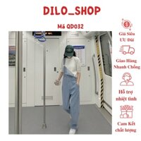 Quần Yếm Bò Nữ Ống Suông Dáng Rộng Túi Trước Trơn Fullsize 3 Màu Siêu Hot-QD032