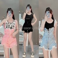 QUẦN YẾM BÒ RÁCH NỮ, YẾM SHORT JEAN DÁNG TUA RUA RÁCH CÁ TÍNH SIÊU ĐẸP, 3 MÀU TRẮNG XANH HỒNG LYIE