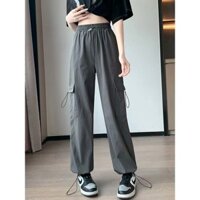 Quần yếm cho người nhỏ nhắn, quần chống nắng nhanh khô cho nữ, quần ống đứng lưng cao mỏng nhiều tú