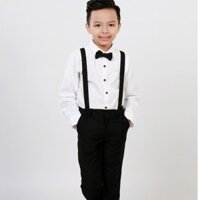 Quần yếm dài kaki thun đen chấm cho bé trai từ 1 tuổi -12 tuổi để đi chơi và đi tiệc   QDT052 - JADINY