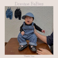 Quần yếm jean bò mềm mại cho bé gái bé trai em bé sơ sinh siêu đẹp tông trơn cao cấp từ 0-12 tháng