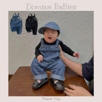 Quần yếm jean bò mềm mại cho bé gái bé trai em bé sơ sinh siêu đẹp tông trơn cao cấp từ 0-12 tháng