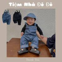 Quần yếm jean bò mềm mại cho bé gái bé trai em bé sơ sinh siêu đẹp tông trơn cao cấp từ 0-12 tháng xinh xắn