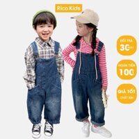 Quần yếm jean cho bé gái, bé trai từ 8-21kg phong cách Hàn chính hãng Ambb Kids mã X005