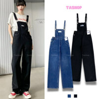 Quần Yếm Jean Dài Ống Rộng Phối Túi Trước, Yếm Bò Basic Phong Cách Trẻ Trung - 587