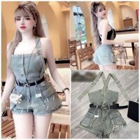 Quần yếm jean dài rách tua rua , Quần yếm jeans ống rộng, quần yếm xanh jean phong cách thời trang💕💕💕Ly alohashop91