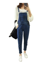 Quần yếm jean dài trơn YD02 - M