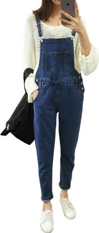 Quần yếm jean dài trơn YD02 - S