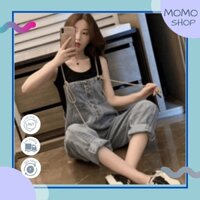 Quần yếm jean nữ phối dây, quần yếm xanh jean nữ thời trang hottrend 2023