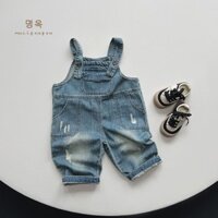 Quần Yếm Jean Phong Cách Hàn Quốc Dễ Thương Cho Trẻ Em Từ 13kg - 35KG, Yếm Jeans Phù Hợp Cho Cả Bé Trai Và Bé Gái