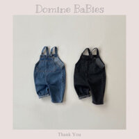 Quần yếm jean vải bò vải nhung cho bé gái bé trai em bé sơ sinh siêu đẹp tông trơn cao cấp từ 0-12 tháng