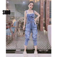Quần yếm jeans nữ chất jeans denim dáng dài Ulzzang 5 NÚT hàn quốc trẻ trung năng động MSP 012