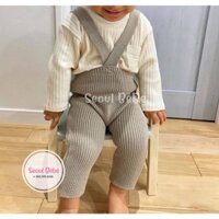 Quần yếm kem Mui Knit Aosta made in Korea