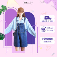 Quần yếm short jeans ngắn nữ và quần bò yếm xanh chất mềm mại thoáng mát phong cách Ulzzang Hàn Quốc Minbin Y3