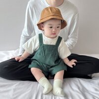 Quần yếm túi hộp hàn quốc kèm áo thun táo cute dễ thương hottrend mùa hè mát mẻ cho bé trai