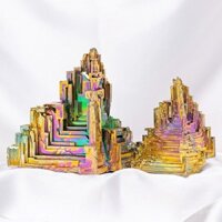 Quặng Bismuth Hình Dạng Không Đều Màu Sắc Cầu Vồng Đẹp Kim Loại Quý Hiếm Giao Hàng Ngẫu Nhiên Được Gọi Là Kim Loại Xanh