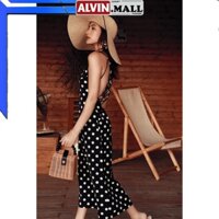✨Quảng Châu✨ Đầm maxi chấm bi đi biển hở lưng, đan dây ALVIN.MALL