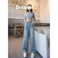 {Qu.ảng ch.âu} Quần jean nữ ống đứng MỚI LẠ 💟TRẺ TRUNG💟 quần bò ống đứng nữ MỀM Linhs shop