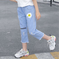 {Quảng châu} Quần jeans Lửng Thời Trang Mùa Hè Cho Bé Gái - Linhs shop