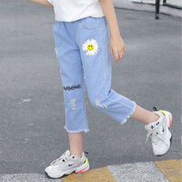{Quảng châu} Quần jeans Lửng Thời Trang Mùa Hè Cho Bé Gái - Linhs shop
