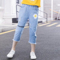 {Quảng châu} Quần jeans Lửng Thời Trang Mùa Hè Cho Bé Gái - Linhs shop