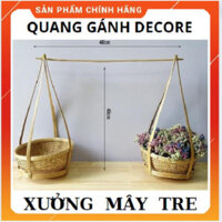 Quang gánh tre trang trí làm decore,thúng tre phụ kiện trang trí bằng tre ,gánh tre làmdeco chụp hình