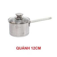 Quánh 3 đáy inox 430 Fivestar Standard nắp kính bếp từ 12cm14cm16cm - Quánh inox 12cm