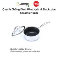 Quánh Chống Dính Bếp Từ iMat Hybrid Blackcube Ceramic Lòng Đen 16cm