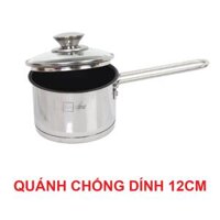 Quánh chống dính bột cháo 3 đáy inox 430 Fivestar Standard nắp kính bếp từ - 12CM