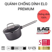 Quánh chống dính có miệng rót cao cấp Elo Premium New Solution 16cm vung kính đáy từ hàng Đức, bảo hành 5 năm