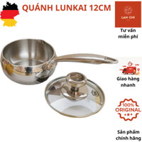 Quánh inox 12cm, quánh nấu bột LUNKAI, nồi nấu bột cho bé, nồi nấu đồ ăn dặm kèm vung, quánh nhỏ