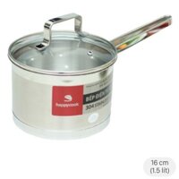 Quánh inox 3 đáy nắp kính 16 cm Happycook Richar Q16-RS